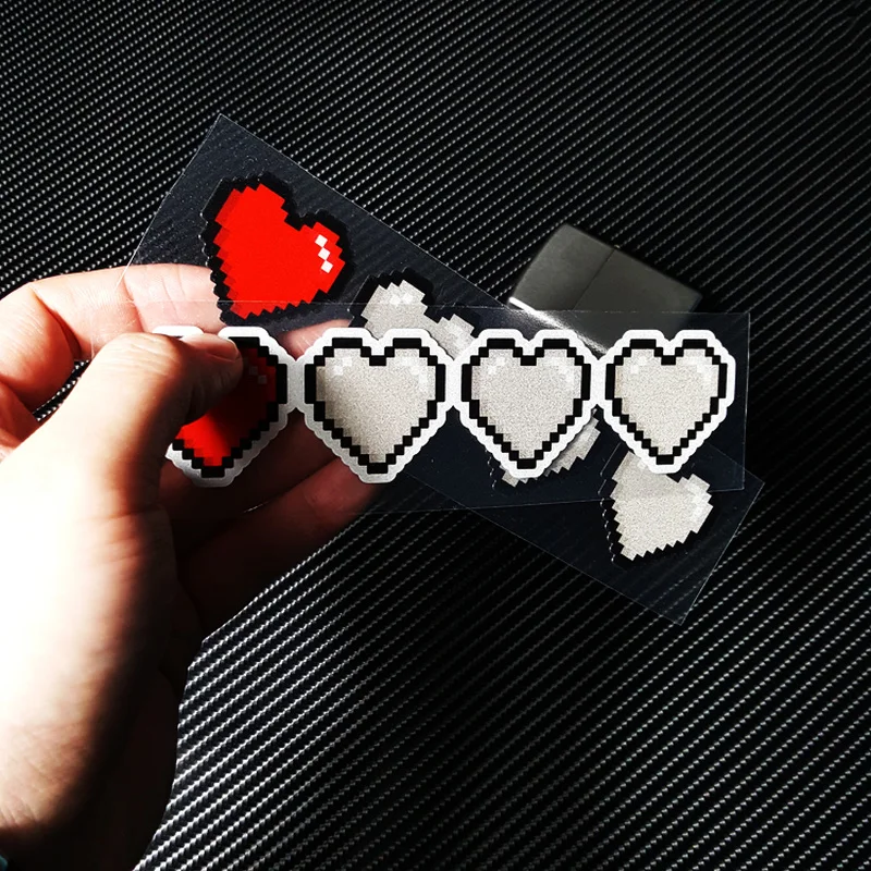

Милые пиксельные нашивки LuLu's#337 в форме сердца для автомобиля с защитой от царапин виниловые наклейки водонепроницаемые наклейки на весь ко...