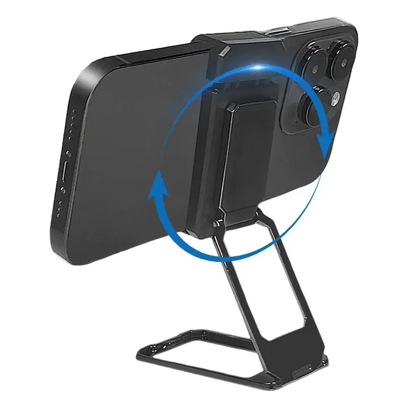 

Magnetic Phone Grip Magnetic Metal Kickstand Foldable Phone Ring Holder 360-Degree Rotatable Mount For Desktop And Tabletop