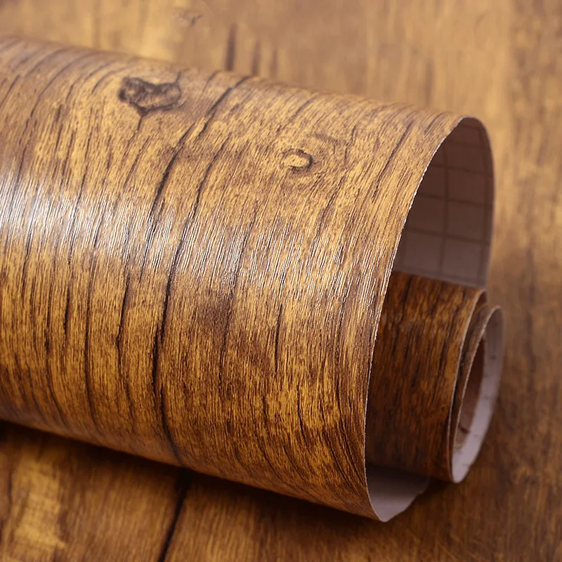 1m2m wood grain vinyl wallpaper roll waterproof desktop cabinet door furniture renovation modern furniture decoration stickers free global shipping