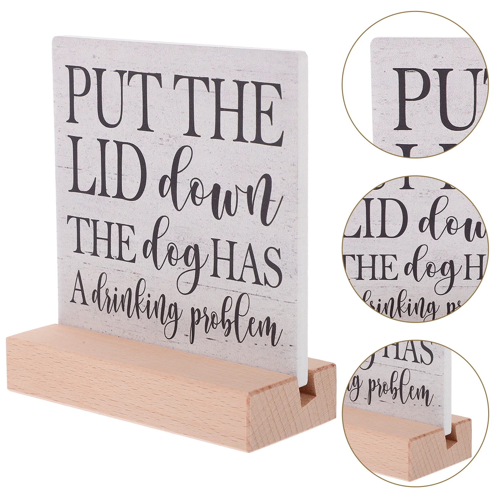 

Indoor Wood Table Sign Wooden Craft Desktop English Sentence Sign Adornment