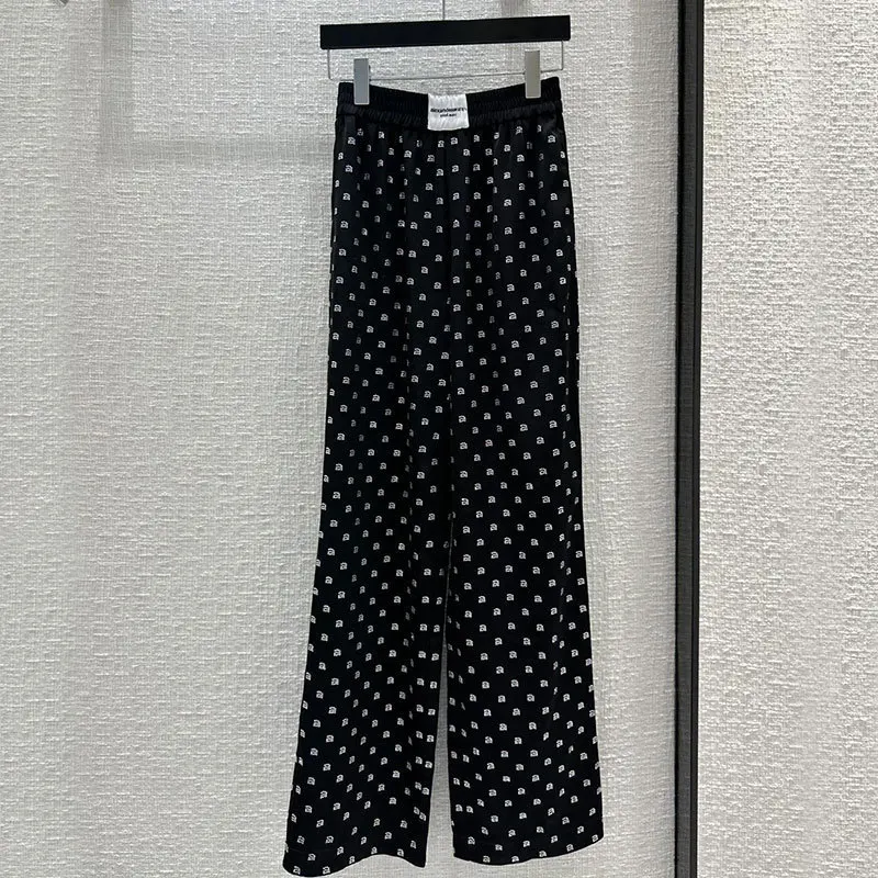 

2023 Fashion Straight Trousers New Products Spring and Summer Full of Diamonds High Waist Thin Letters Versatile Casual Pants