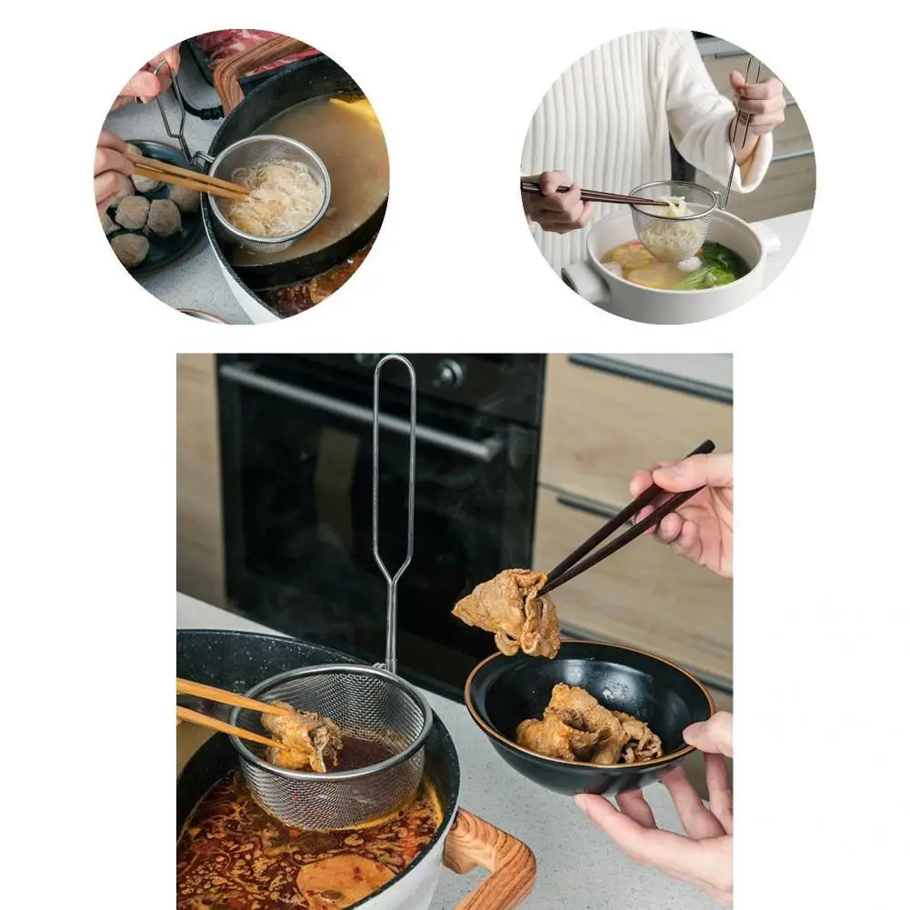 

Durable Stainless Steel Deep Non-scratch Noodle Strainer Kitchen Tools Noodle Strainer Noodle Strainer Spoon