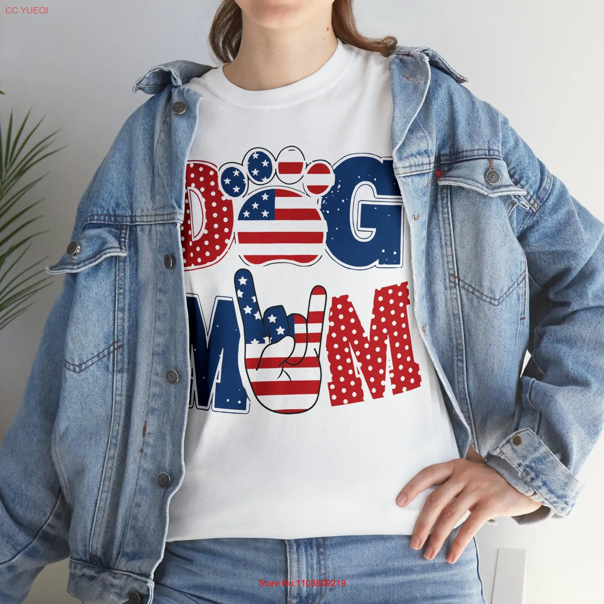Patriotic Dog Mom T Shirt For Lover 4Th Of July Mama American long or short sleeves