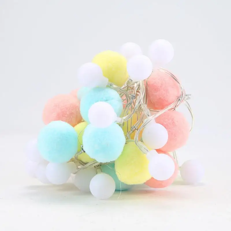

Led Ball Lamp String Ins Girl Heart Home Wool Ball Decorative Lamp String Lamp Color Lamp String Lamp