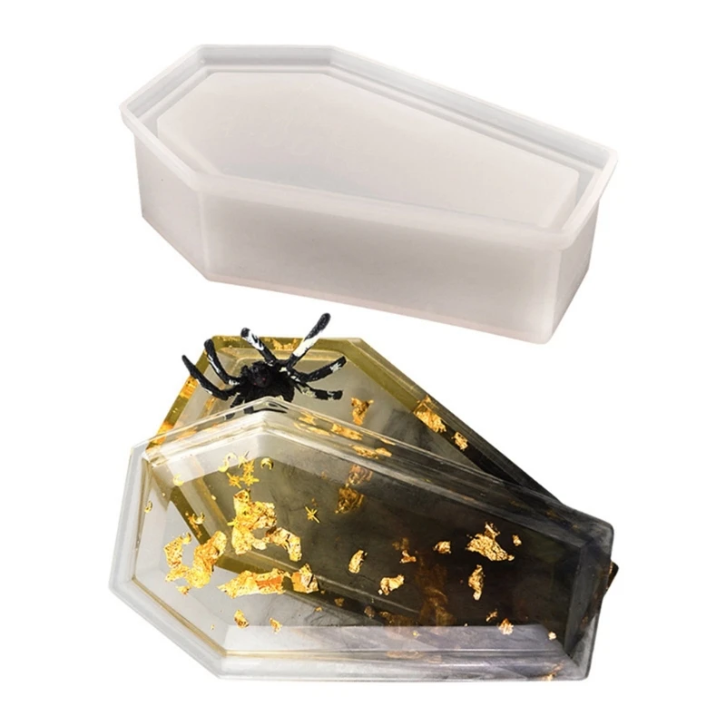 

D0LC 3D гроб фигурные силиконовые формы кристалл эпоксидная смола, форма DIY коробка для хранения ювелирных изделий штукатурка плесень ручной р...