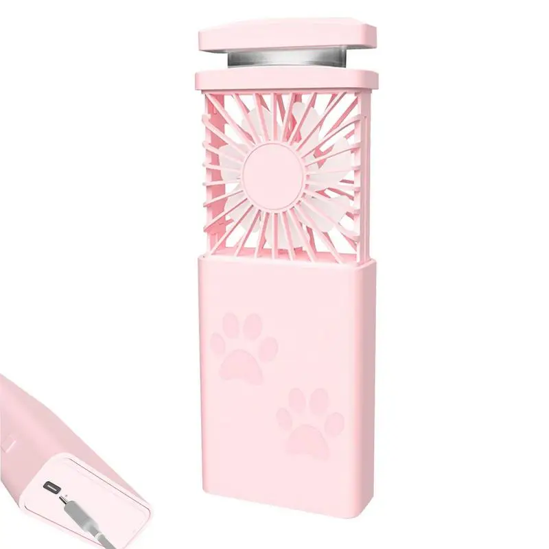 

Cat Small Desk Fan Desk Travel Fan Adjustable Battery Powered Portable Fan Rechargeable Battery Fan For Camping Girls Women