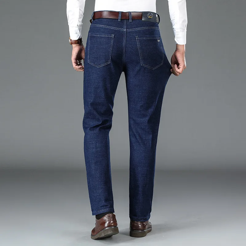 Fashion Jean For Men Denim Trousers Male 2022 Autumn Pant Sweatpant Casual Plus Size Washed Full-Length Spring Elastic MOOWNUC