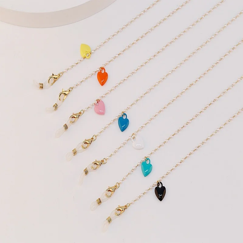 

Женская разноцветная Элегантная подвеска в виде сердца, элегантная цепочка на шею, изысканное ожерелье с защитой от падения очков и очков