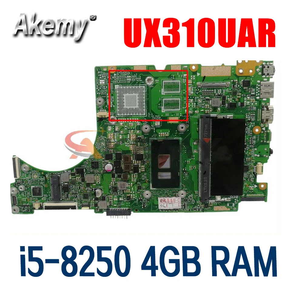 

Оригинальная материнская плата i5-8250, процессор 4 Гб ОЗУ, материнская плата REV2.0 для ASUS UX310U UX310UQR ux310moар, материнская плата для ноутбука 100% проте...