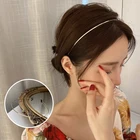 1 шт. Золотая повязка на голову, металлическая повязка для волос, аксессуары для женских свадебных украшений, тонкая повязка для волос сделай сам