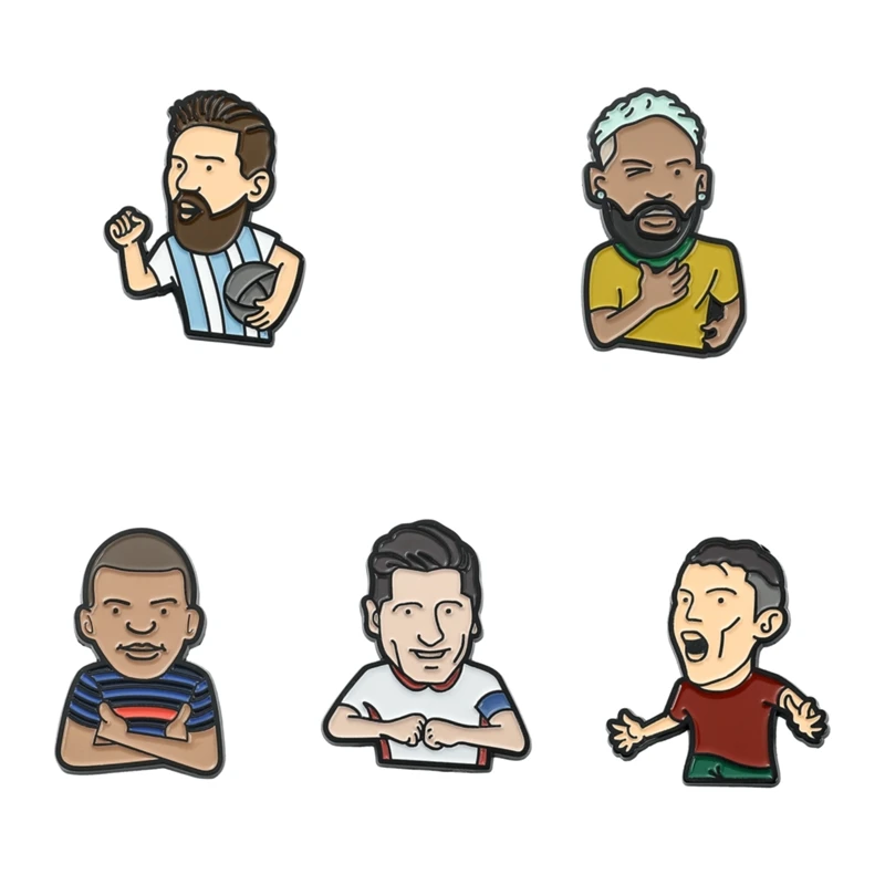 

2023 Football Star Enamel Pins Series Soccer Games Badge Brooch for Jewelry Accessory Gifts Fans