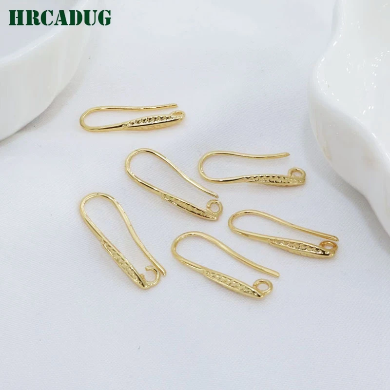 18K Gold-Plated Leaf U-Shaped Ear Hook Fashion Tassel Earring Hooks For DIY Jewelry Making Material Women's Earrings Accessories