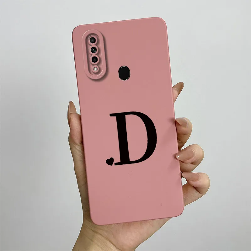 For Oppo A31 Case OPPO 2020 Phone CPH2015 CPH2073 CPH2081 CPH2029 CPH2031 Cute Initial Letters Square Skin Matte Cover