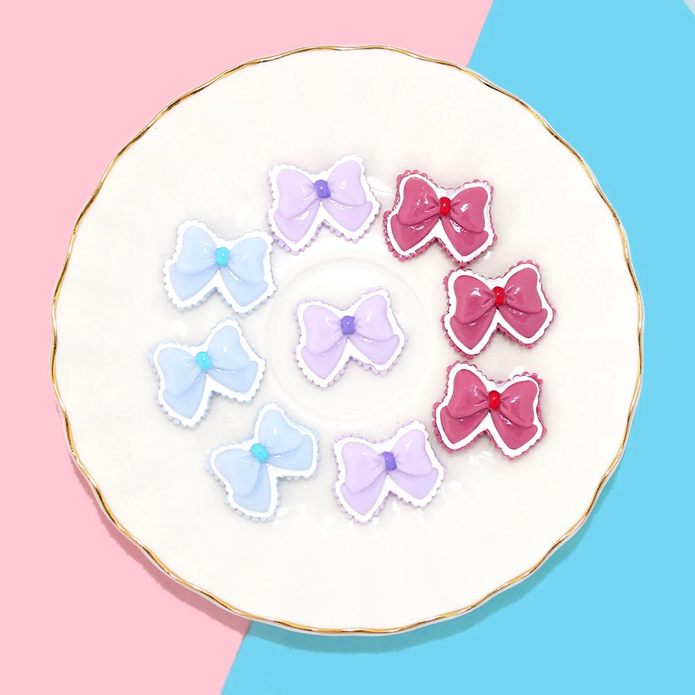 

5Pcs Sweet Macaron Bow Tie Resins DIY Jewelry Hair Accessories Decoration Clay Charms