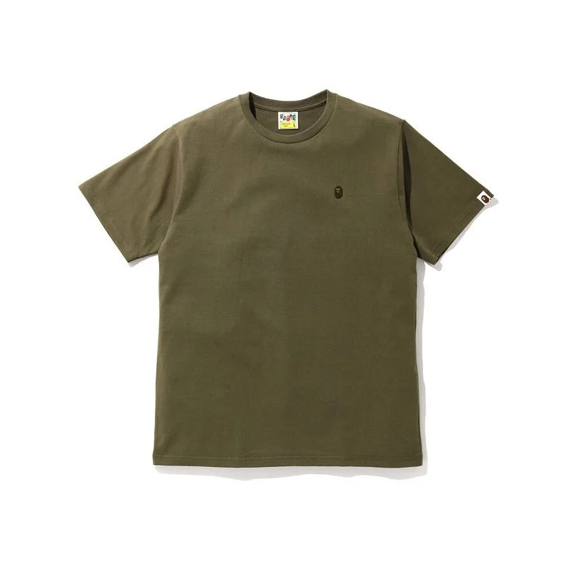 

Bape Tshirts Ape Head Embroidery Wild Classic Half-sleeve Solid Color Bottom Tee Shirt Men Women 100% Cotton T-shirt Camisetas