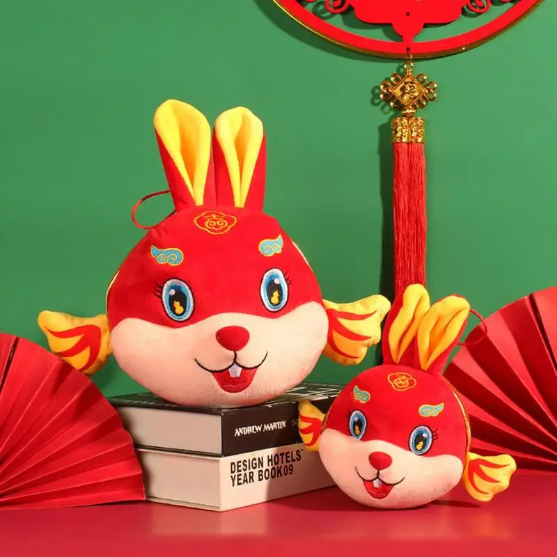 

Chinese Bunny Fish Plush Fun Stuffed Rabbit Figurine Animal Doll Toy For 2023 Lunar New Year Mascot Plush Toy Tabletop Ornaments