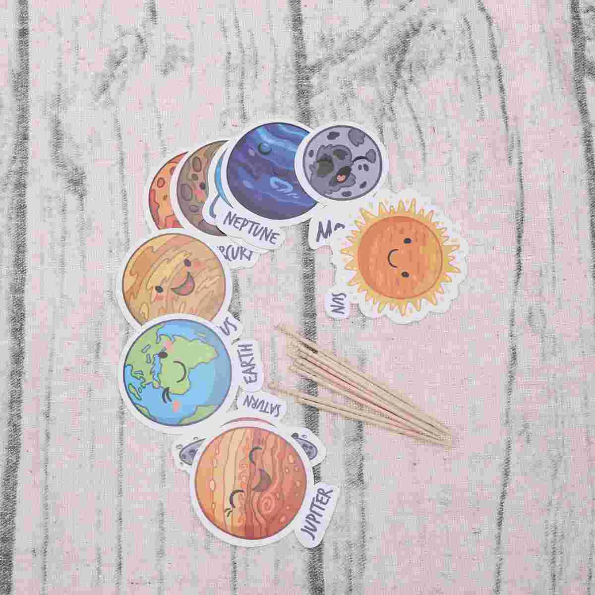 

Cake Cupcake Picks Planet Toppers Party Space Decoration Insert Outer Earth Universe Planets System Solar Topper Supplies