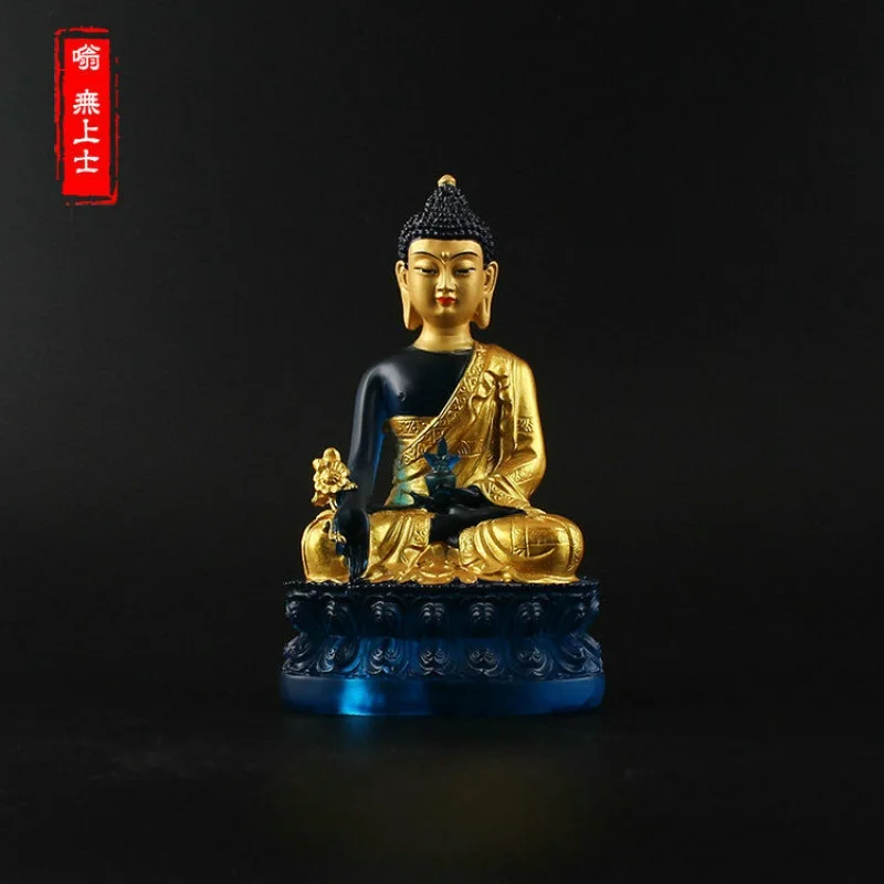 

Tibetan Buddhism Hand-Painted Resin Gold Plated Statue Bhaisajyaguru