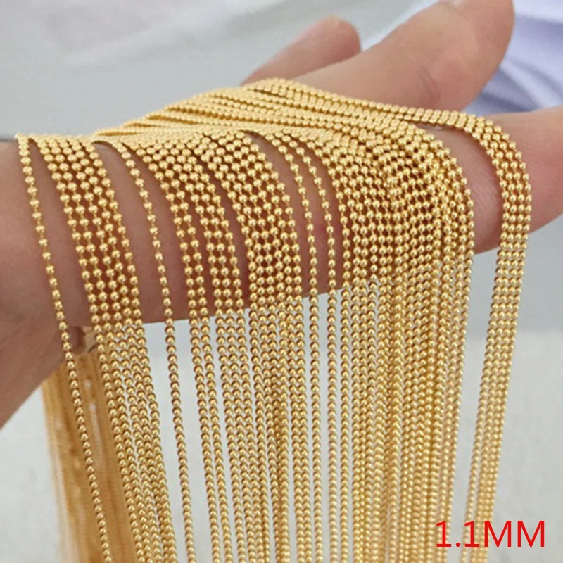

Small Bead Necklace 1mm Gold Filled Chain Ball Chain Stamp:1/20 14KGF