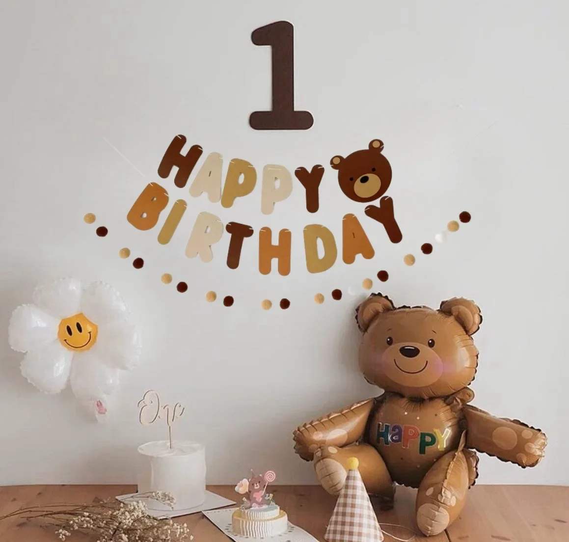 Прекрасный ретро медведь флаг украшения нетканый материал баннер для вечеринки