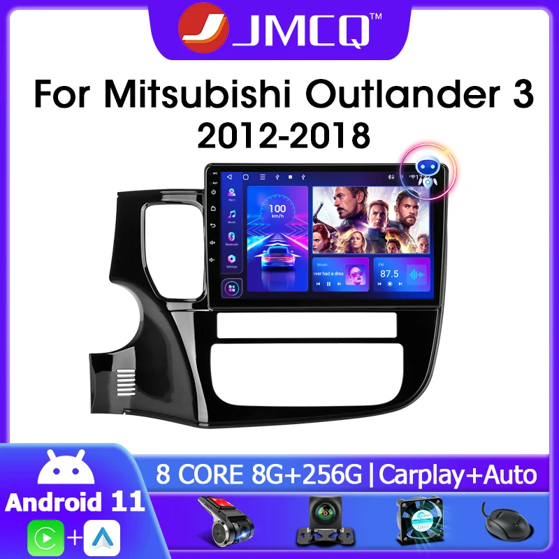 

JMCQ 10.1" Android 11.0 Car Radio For Mitsubishi Outlander 3 2012-2018 4G Carplay 2din Multimidia Video Player Navigation GPS