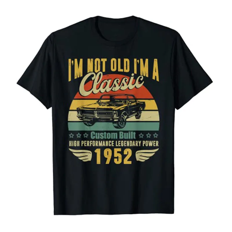 

71th Birthday-Present for Men Dad Retro Vintage 1952 Birthday T-Shirt 71 Years Old Clothes Father's Day Grandpa Grandfather Gift
