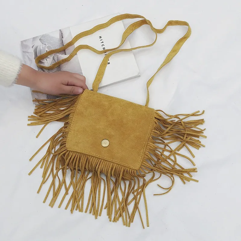 

2023 Tassel Messenger Bag Kid Girls Handbag Coin Purse Children Shoulder Bag Gifts Girls Fringed Mini Cross Body Bag