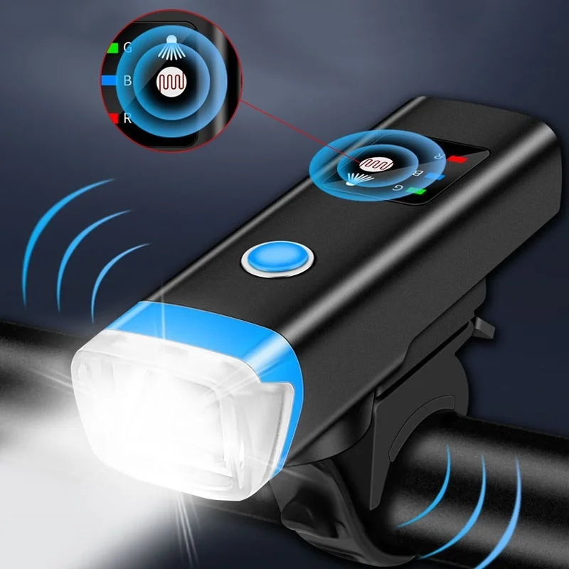 

Bicycle Front Lights Auto Shut Off Bright USB Rechargeable Set LED Mount Bike Lights Waterproof Headlight Flashligh Horn Bike