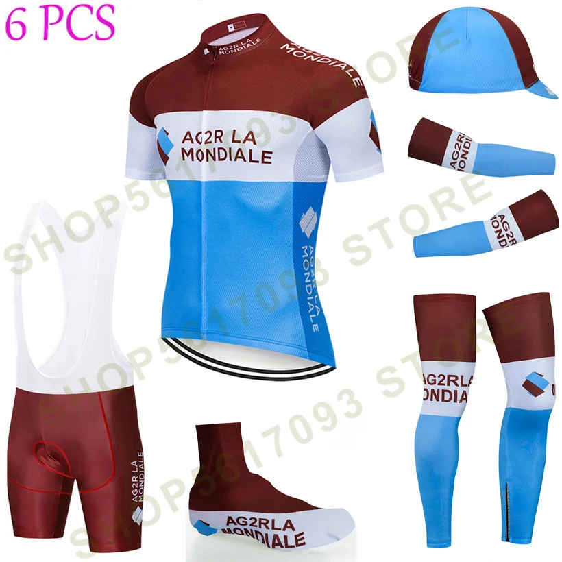 

2021NEW Cycling Full set AG2R TEAM Bike jersey Breathable Men Ropa Ciclismo Cycling Jerseys 20D bike shorts and sleeve warmers