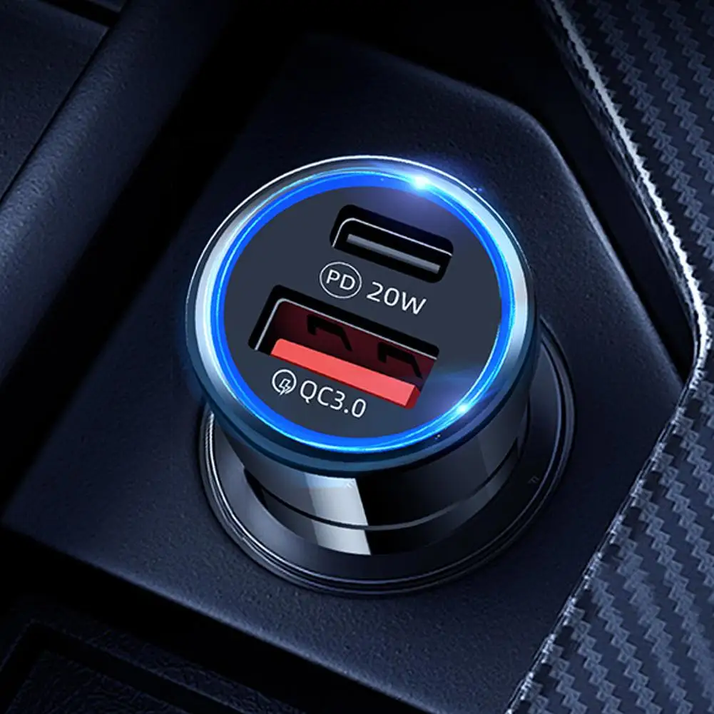 38 Вт USB Автомобильное зарядное устройство типа C Адаптер для быстрой зарядки