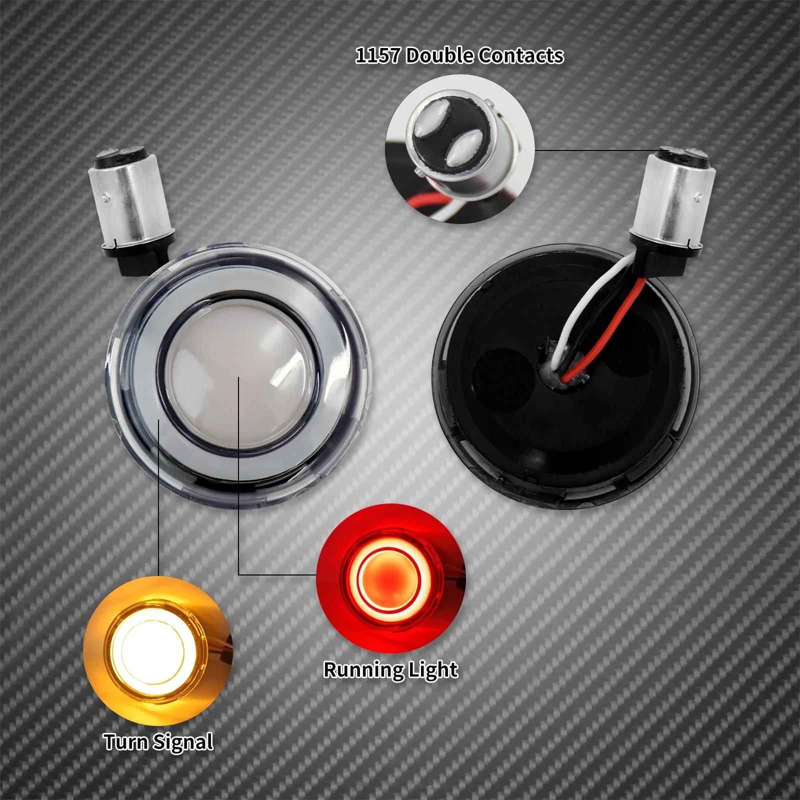 

1157 передний светодиодный указатель поворота 12 В индикатор мотоцикла стоп-сигнал красный янтарный для Harley Touring Sportster Softail Dyna