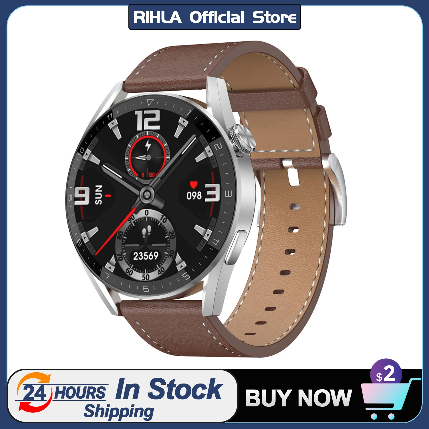 

Смарт-часы RIHLA DT3 Max для мужчин и женщин, NFC HD BT, телефонные звонки, AI голосовой помощник, пароль, GPS-трекер, беспроводные зарядные часы