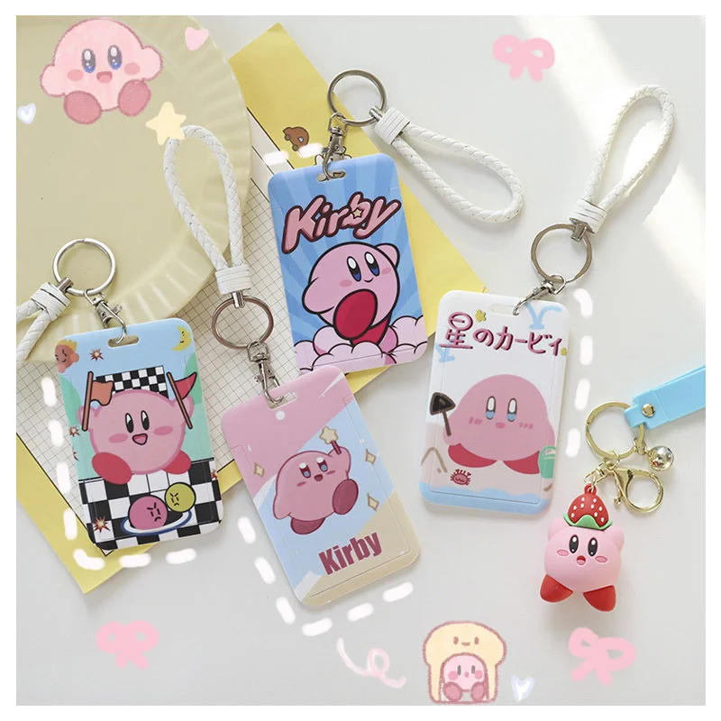 

Anime Stars Kirby Cartoon Creative Card Case Kawaii Pattern Bus Card ID Card Bank Card Student Meal Card Lanyard Protective Case