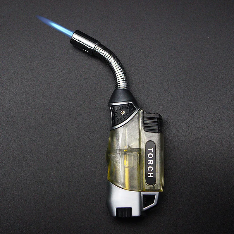 

2022 NEW Butane Gas Lighter Creative Metal Hose Spray Gun Camping Kitchen Ignition Tool Cigarette Windproof Cigar Torch Lighter