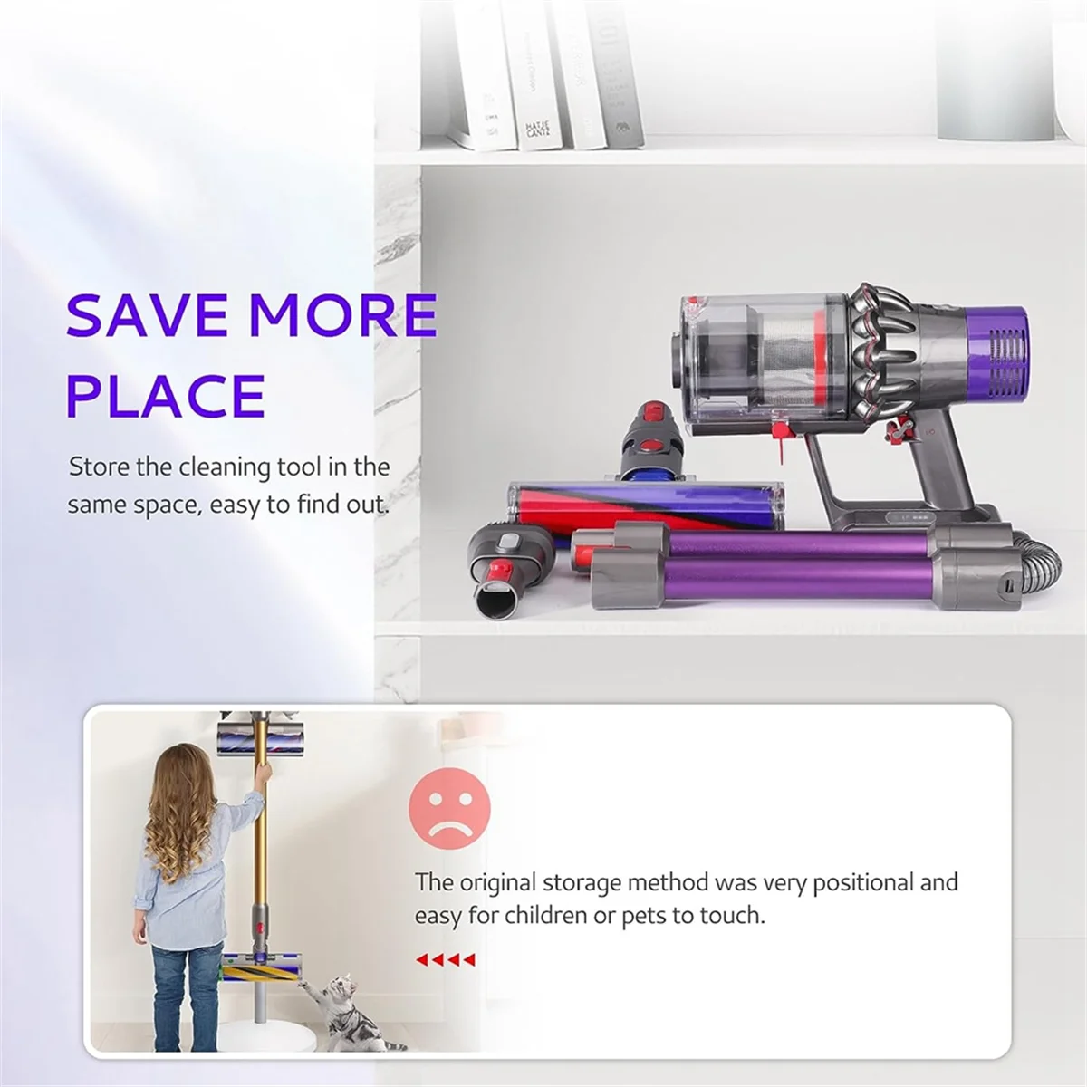 Складная удлинительная палочка совместимая с беспроводными вакуумными