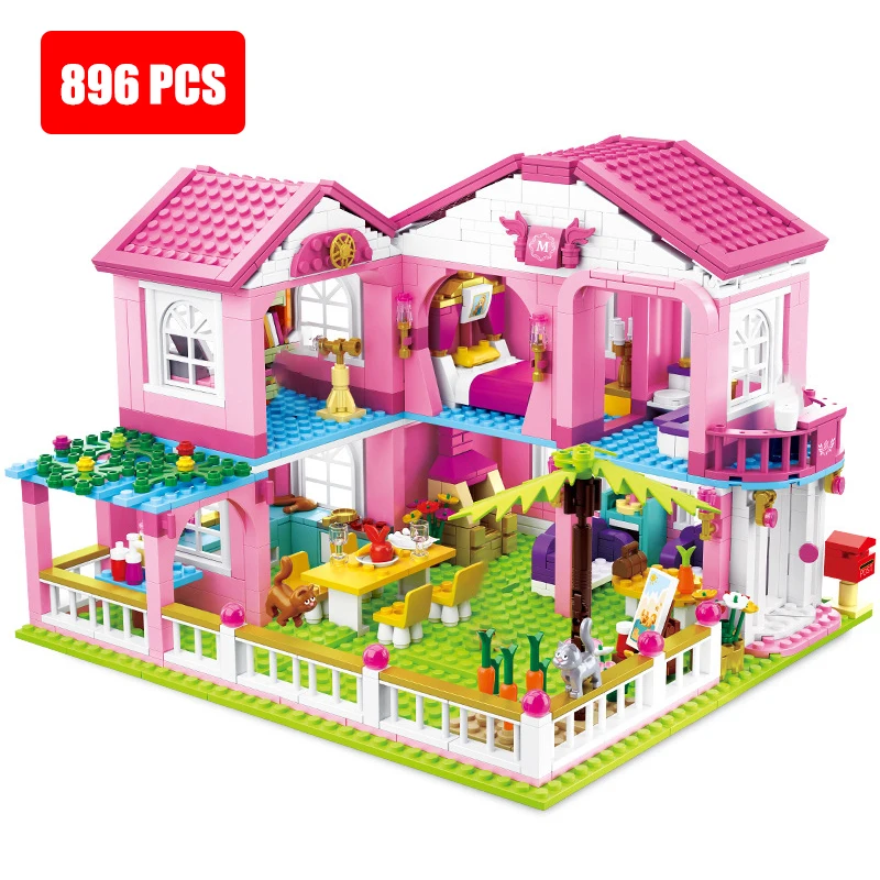 

Sluban Friends City House Princess Castle Sets for Girls Apartment Garden Casa Villa Building Blocks Figures Toys Kids DIY Gifts