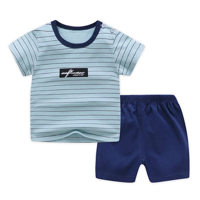 

Casual Kids Clothes 2 Piece Set Clothing Green Cool Boy T-shirt + Shorts Clothing Boys Tracksuit Children Baby Clothes