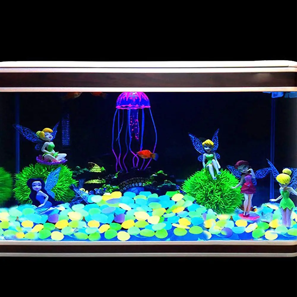 

100pcs Small Stones Fish Tank Glowing Pebble Stones Aquarium Flower Pot Decorative Artificial Plastic Pebbles Home decoration