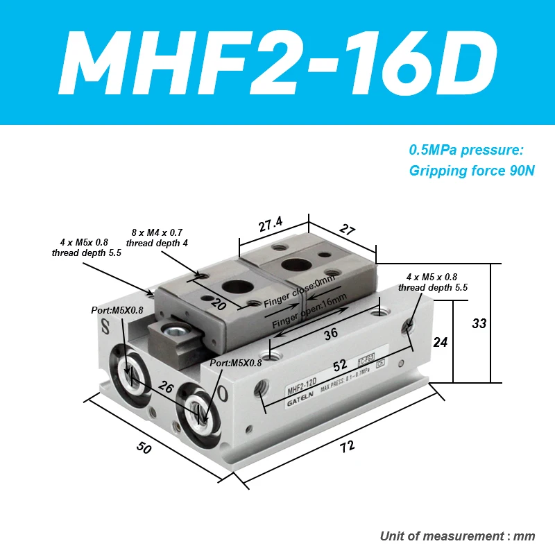 

Пневматический цилиндр GATELN MHF2