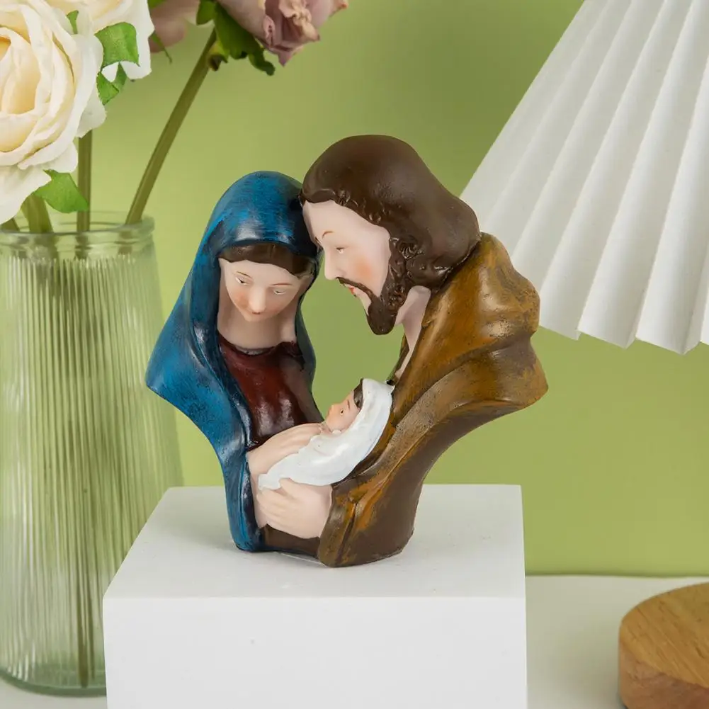 Скульптура святой семьи статуя рождественской из смолы Иосиф Мария Иисус