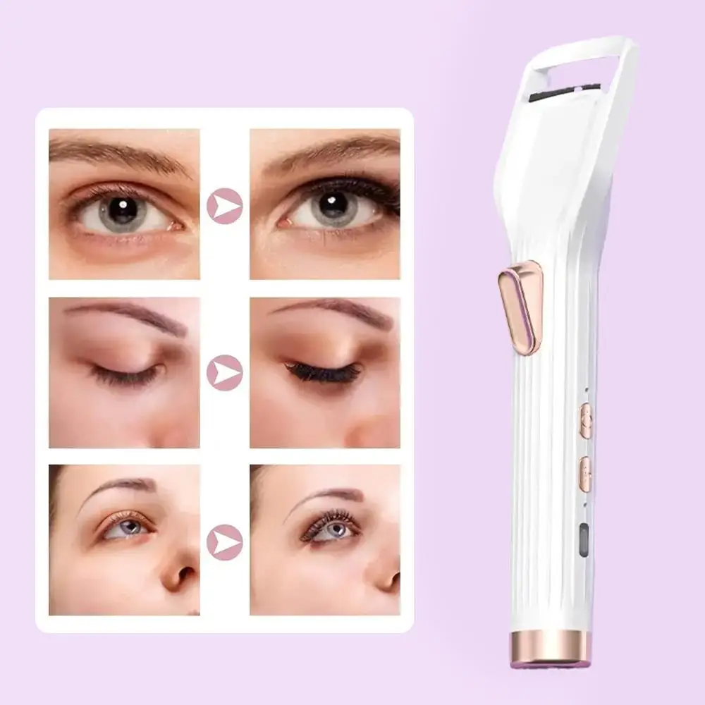 

Portable 2in1 Drying Heated Electric Eyelash Curler Control Tool Eye Styling 2 Perm Last With Clip Long Fan Temperature A S K3F7