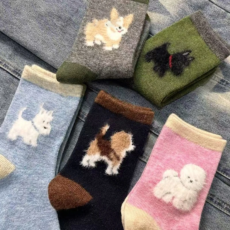 Новые зимние носки женские кашемировые шерстяные утепленные японские модные