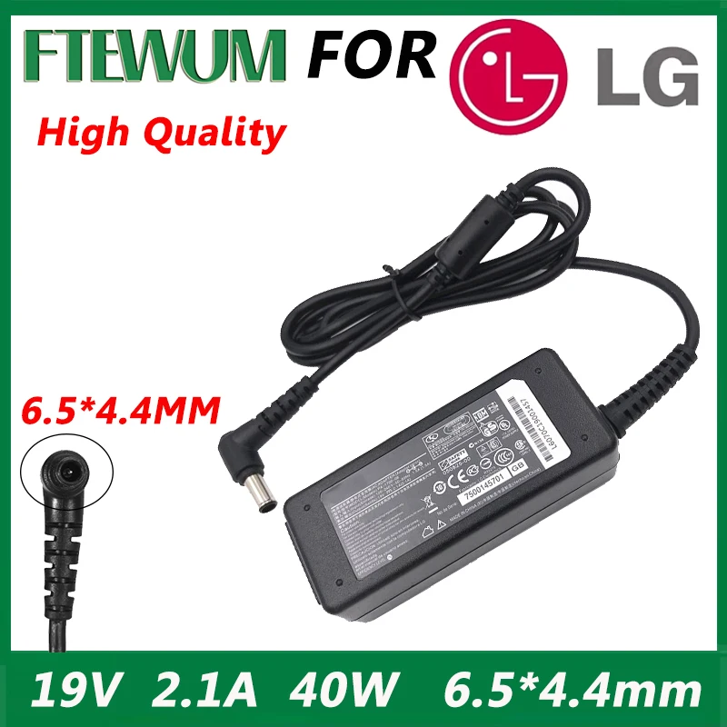 

Laptop Notebook Charger Adapter 19V 2.1A 40W 6.5*4.4 * mm Power Supply , Suitable for LG 24 inch LED LCD High Quality Brand New