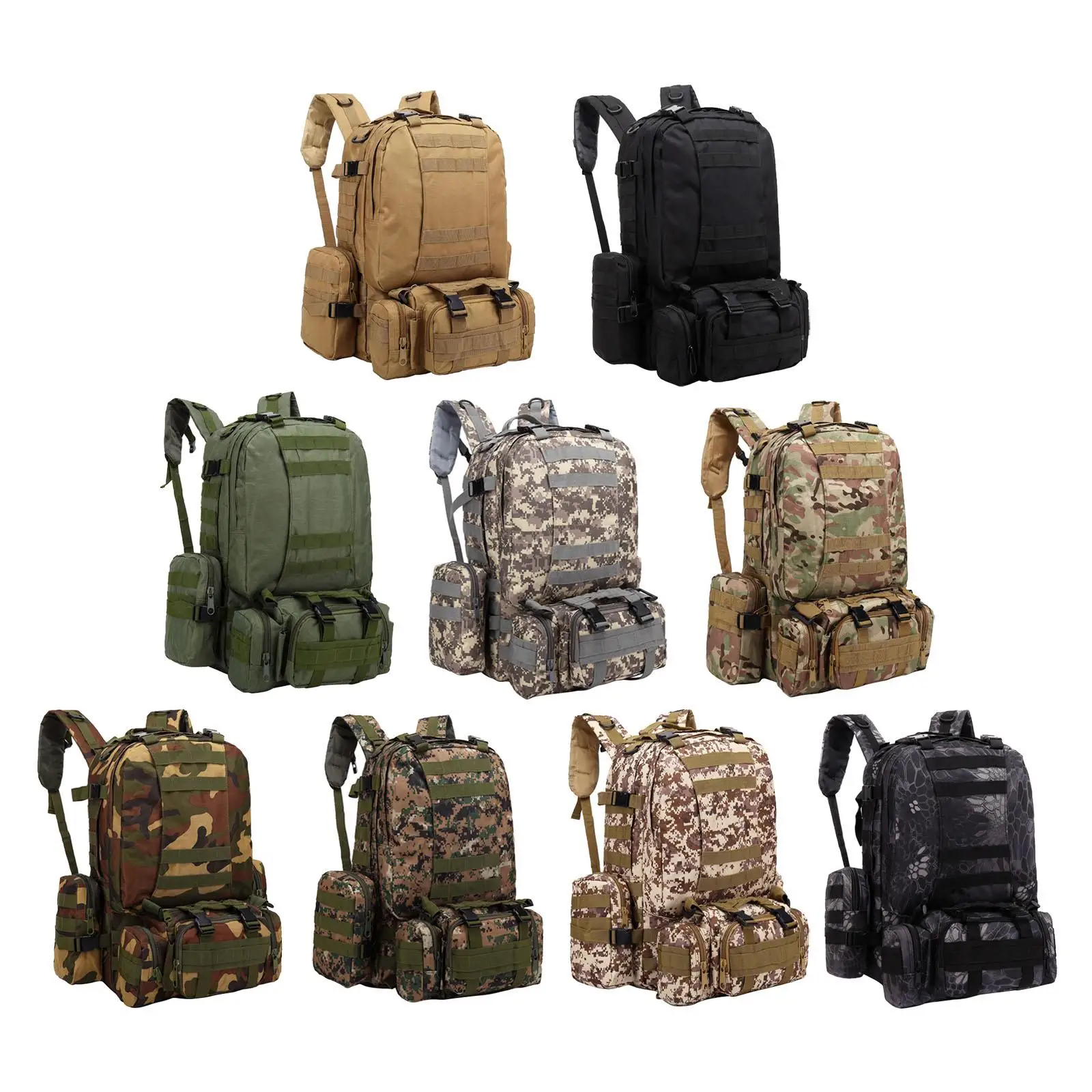 

Expedition Rucksacks for Men Women Large 55L Army Assault Bag for Survival Travel Hunting Hiking Fishing Gym School Backpack