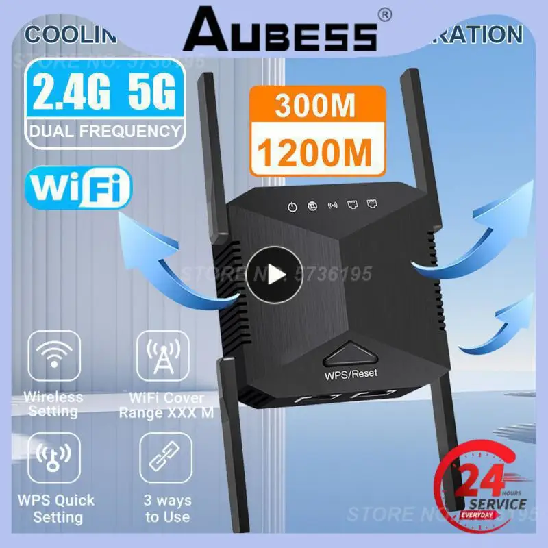 

Ac1200 Signal Amplifier Smart Home Eu Us Uk 2.4g 5g Router Repeater 300m 1200m Wireless Four External Antennas