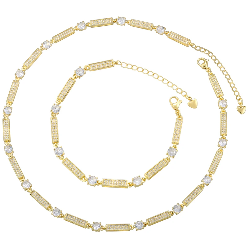 ZHUKOU 18K позолоченный прямоугольный Соединительный Круглый Цирконий простой