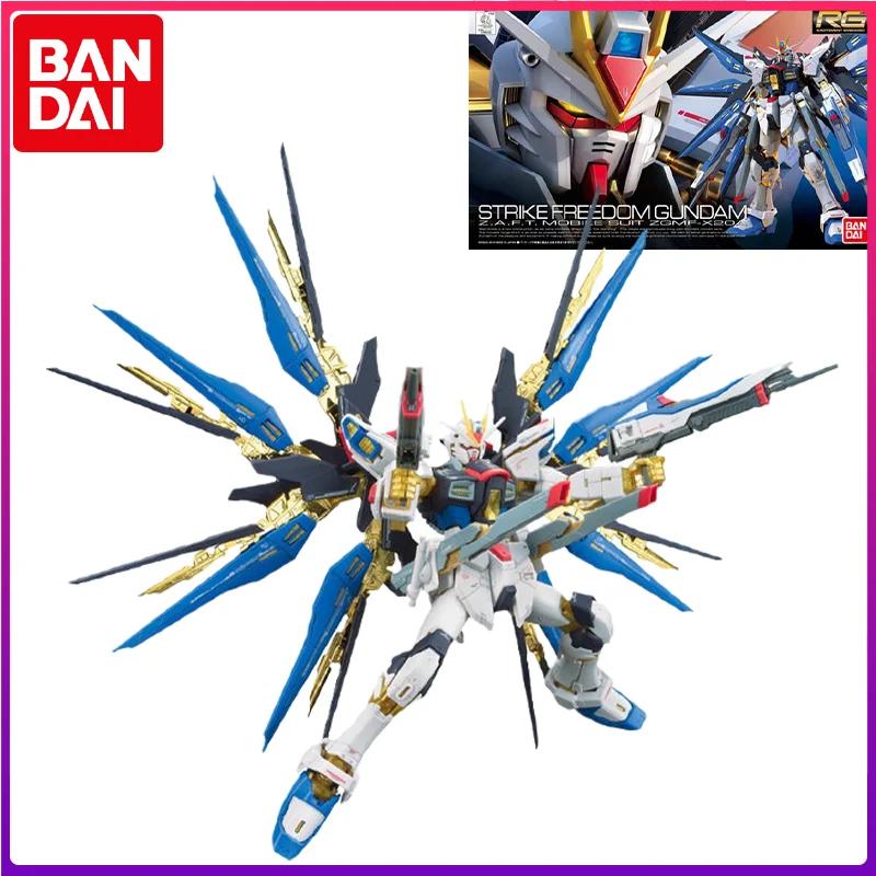 

Bandai Genuine Gundam Model Kit Anime Figure RG 1/144 STRIKE FREEDOM GUNDAM Action Figures Collectible Toys Gifts for Kids