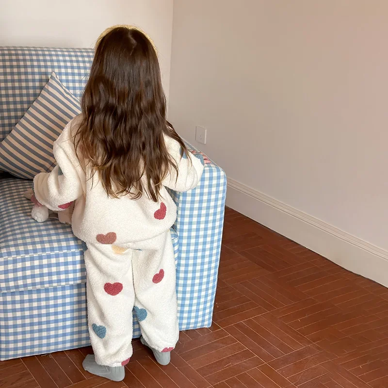 2024 милая теплая композитная хлопковая бархатная домашняя одежда с вышивкой и