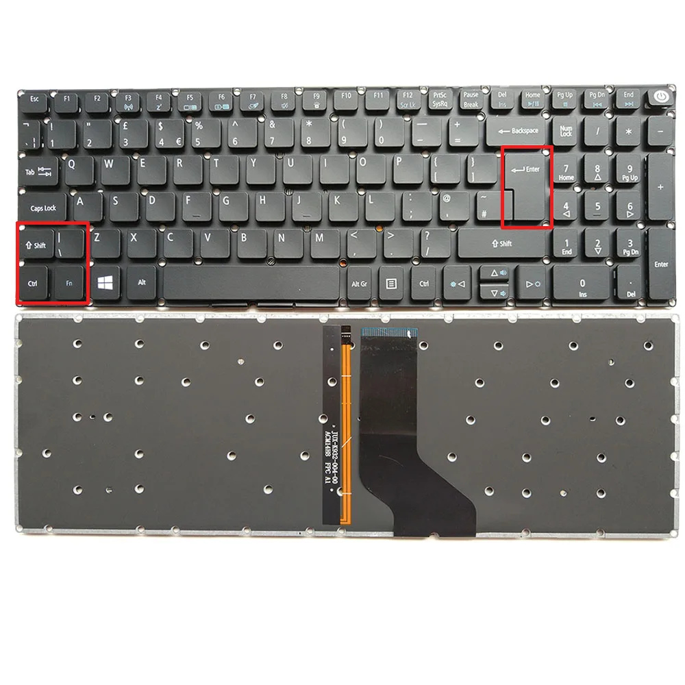 Клавиатура с подсветкой для Великобритании Acer Aspire 3 A315-21 A315-41 A315-41G A315-31 A315-51 A315-53