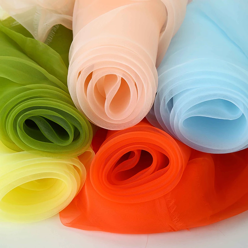 

Прозрачная сетчатая ткань из органзы для шитья свадебного платья, пышная юбка по метрам